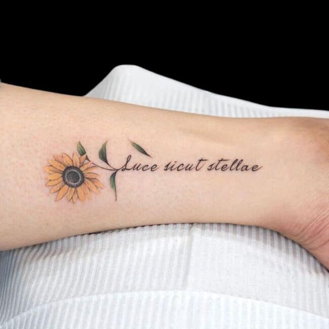 Meaningful Sunflower Tattoo
