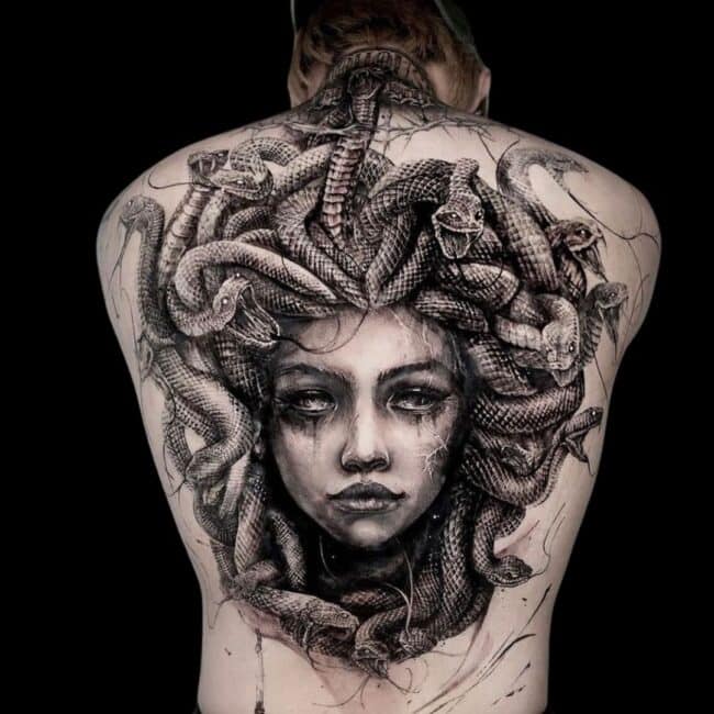 Medusa Back Tattoo