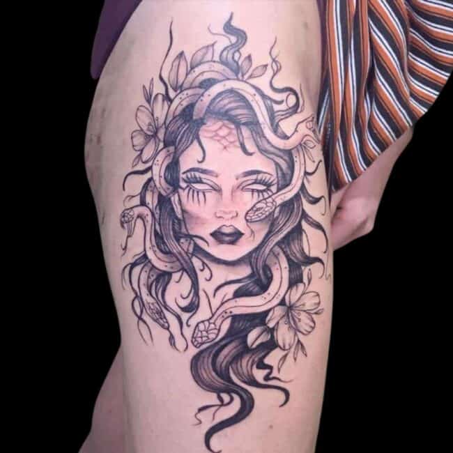 Medusa Leg Tattoo