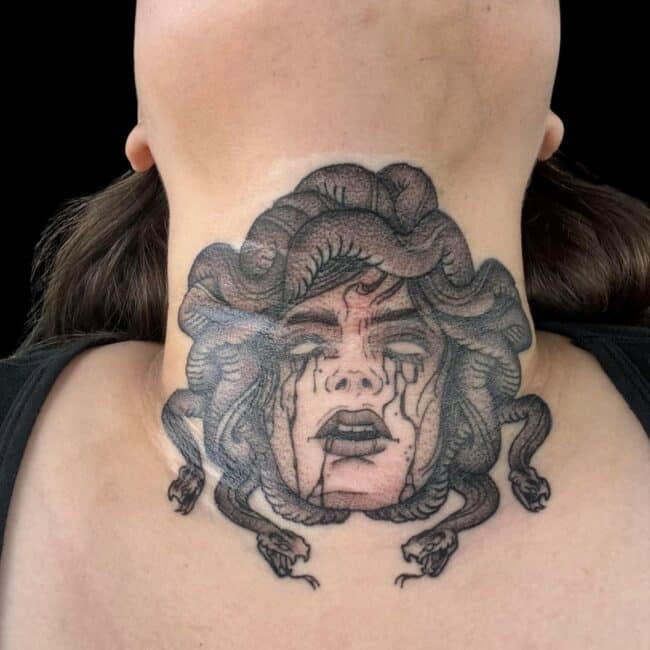 Medusa Neck Tattoo
