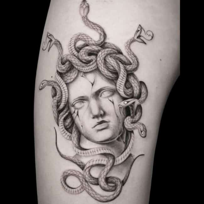 Medusa Statue Tattoo