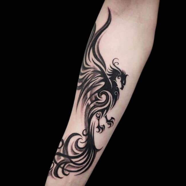 Phoenix Forearm Tattoo