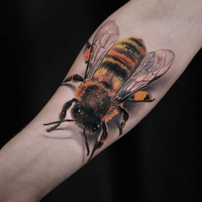 Realistic Bee Tattoo