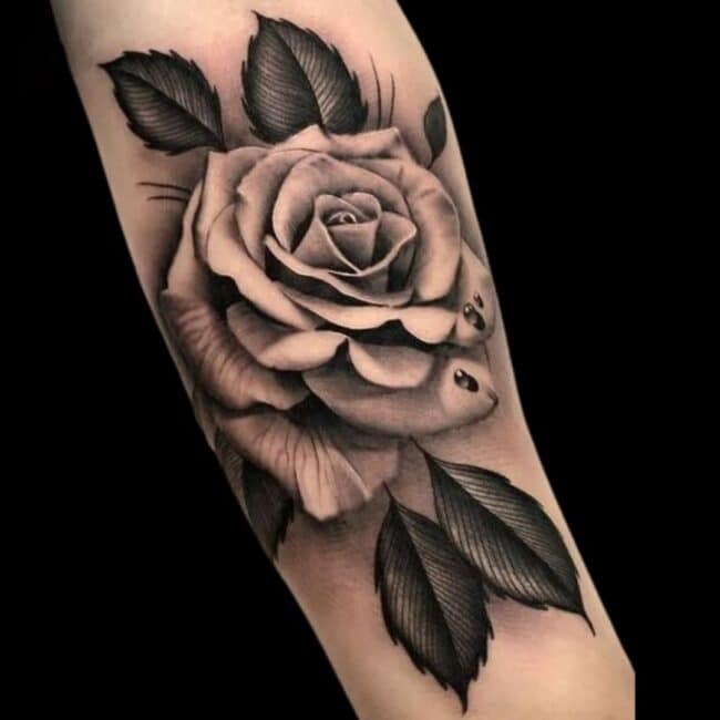Realistic Rose Tattoo