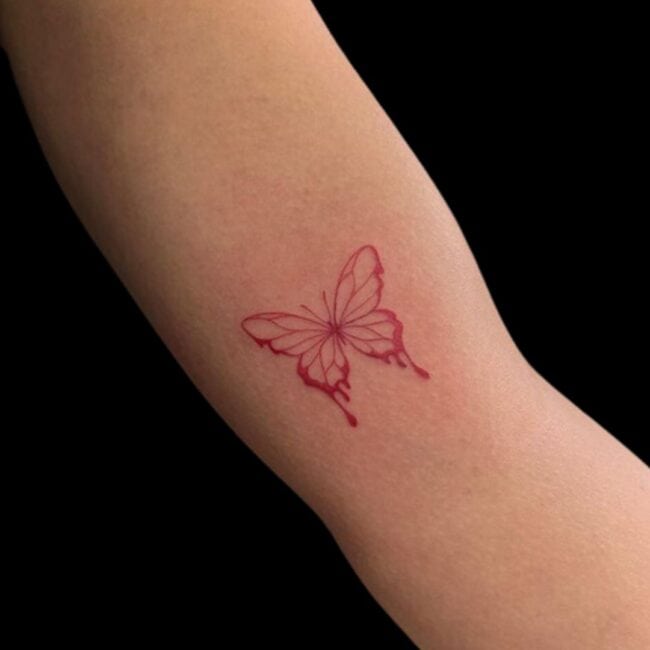 Red Butterfly Tattoo