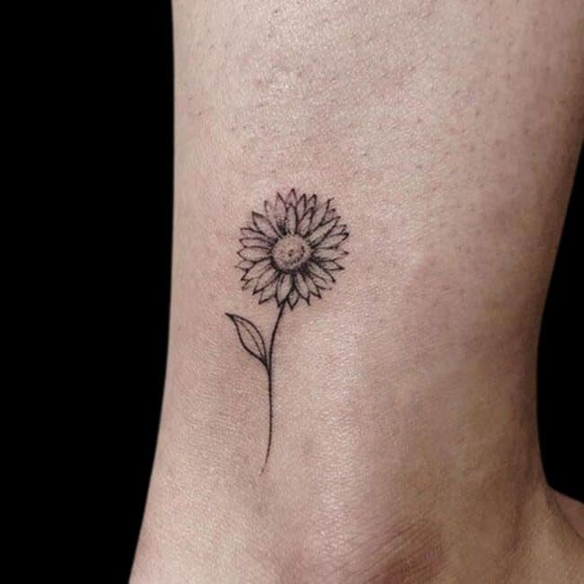 Simple Sunflower Tattoo