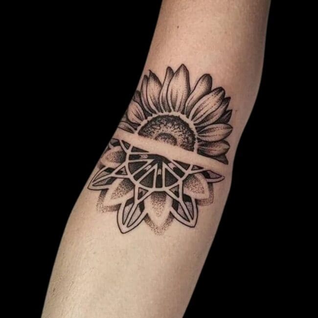 Sunflower Mandala Tattoo