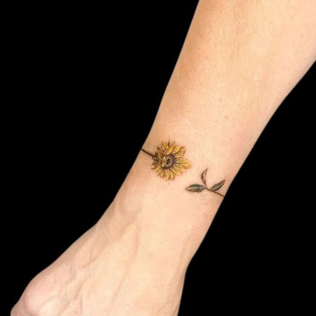 Sunflower Wrist Tattoo
