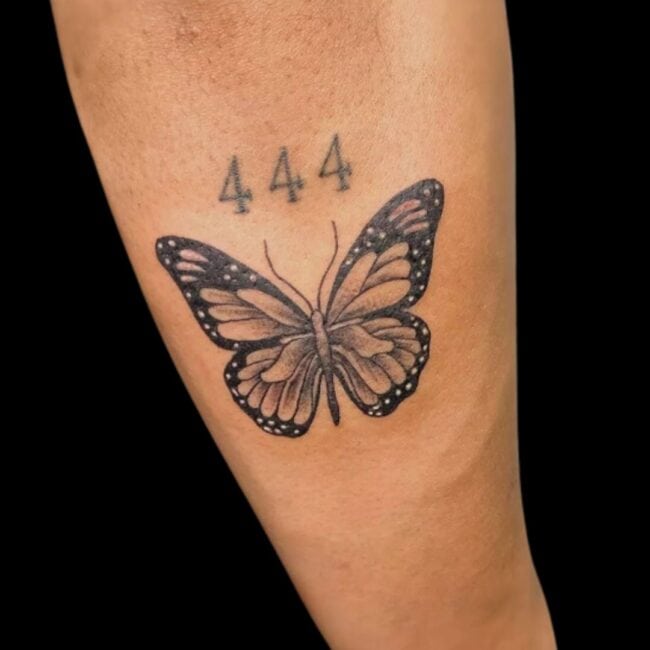 444 Butterfly Tattoo
