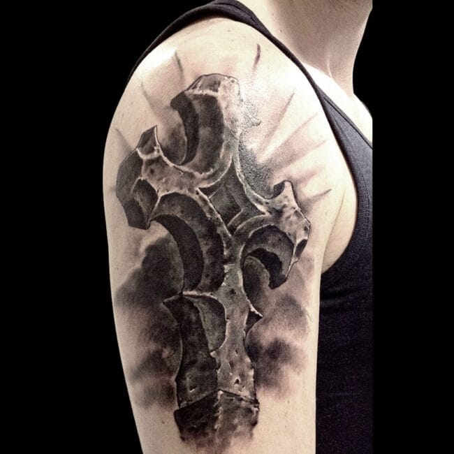 Cross Cover-Up Tattoo