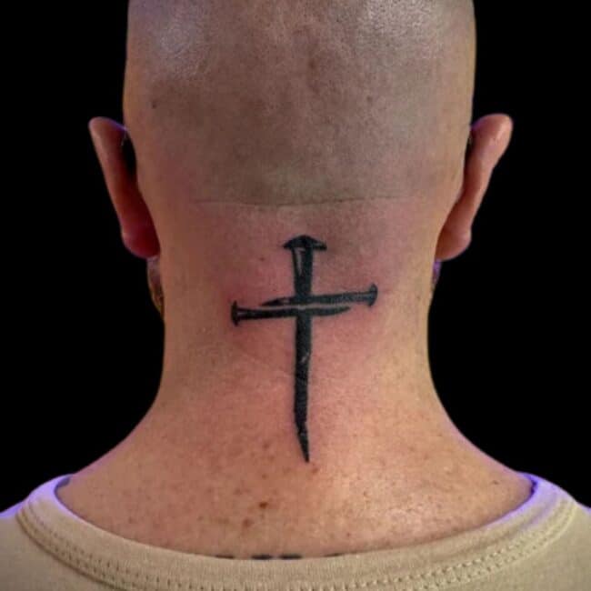 Cross Neck Tattoo
