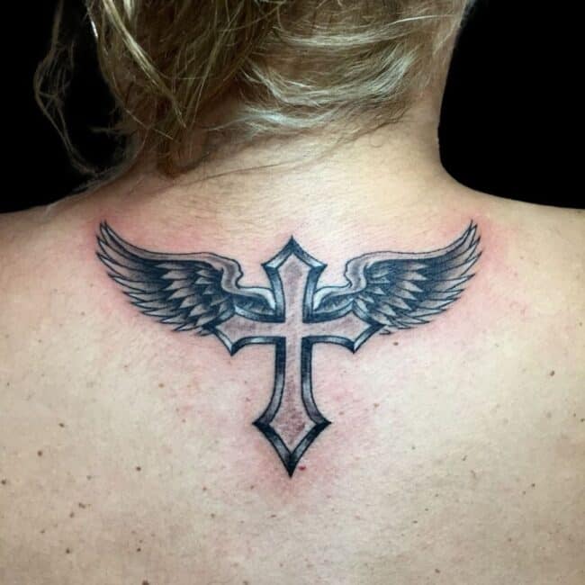 Cross With Wings Tattoo