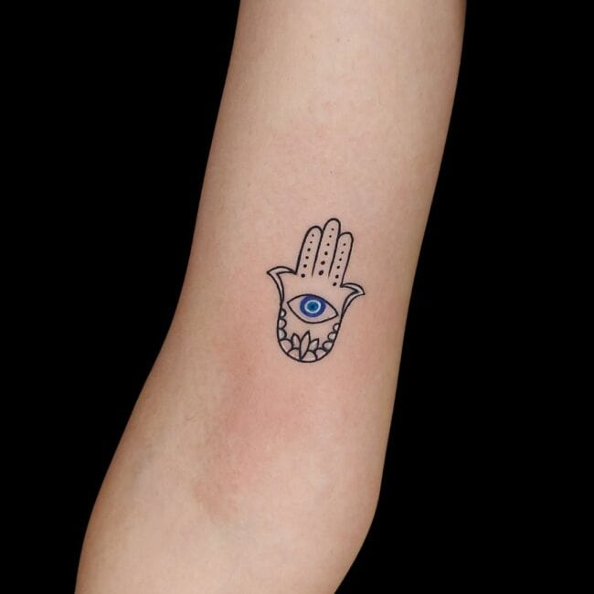 Evil Eye Hand Tattoo