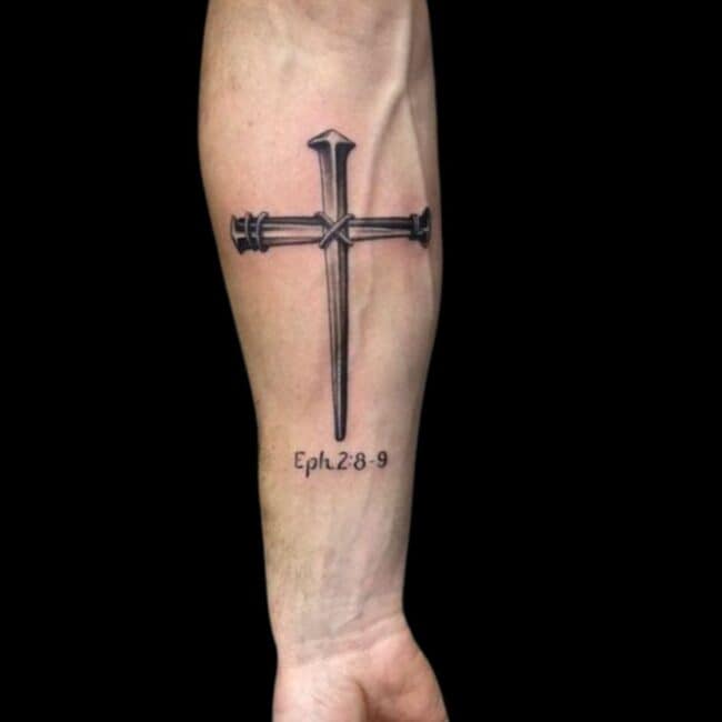 Nail Cross Tattoo
