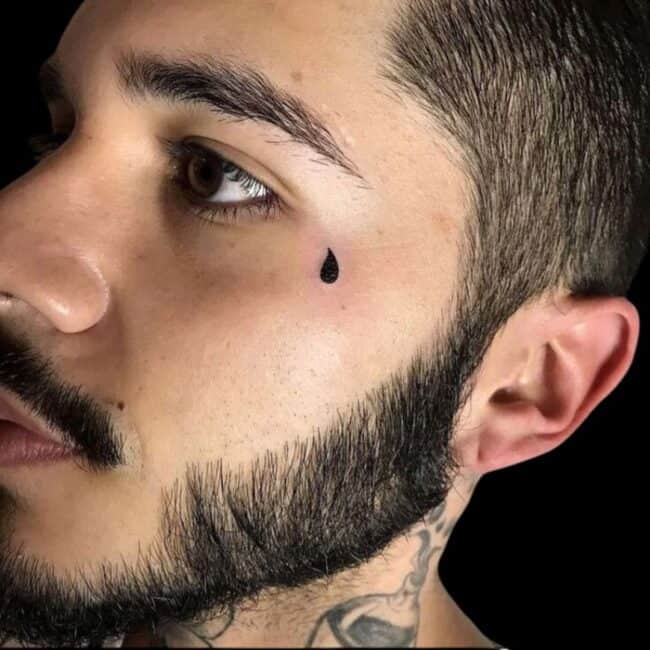 Tear Drop Left Eye Tattoo