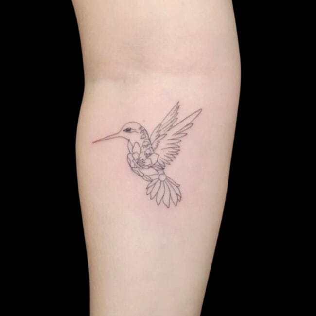 Fine Line Hummingbird Tattoo