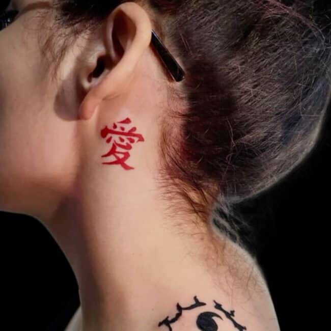 Gaara Behind The Ear Tattoo