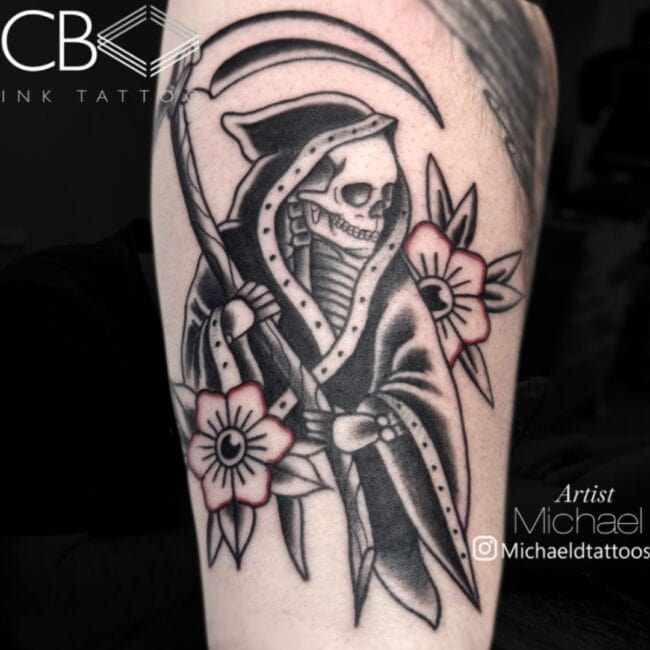 Michael Grim Reaper Tattoo on Arm