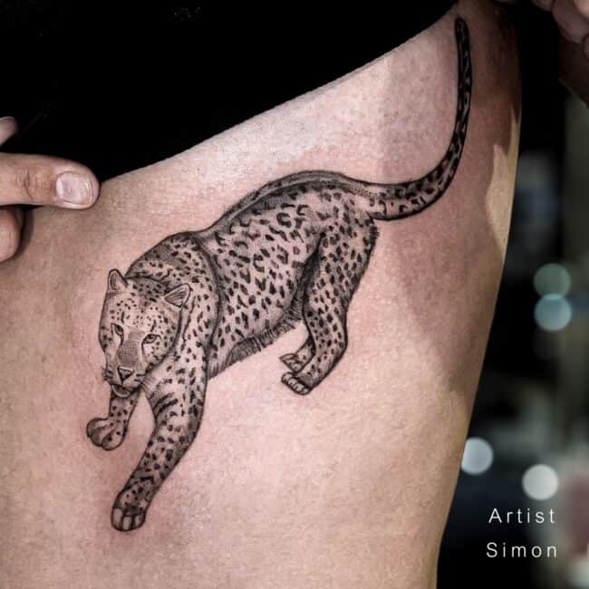 Artist Simon Ribcage Realism Tiger Tattoo