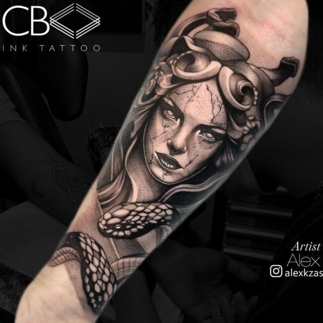 HAND-MEDUSA TATTOO-BLACK