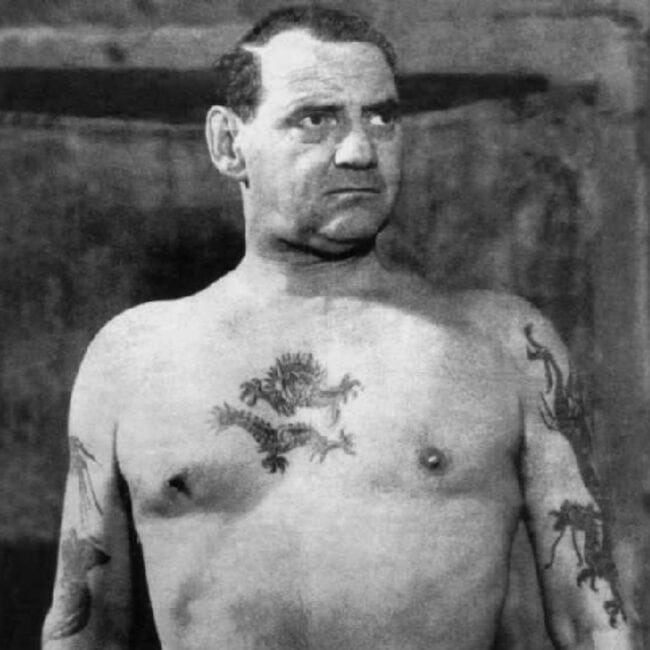 King Frederik IX of Denmark with Tattoos Old Black and White Photo