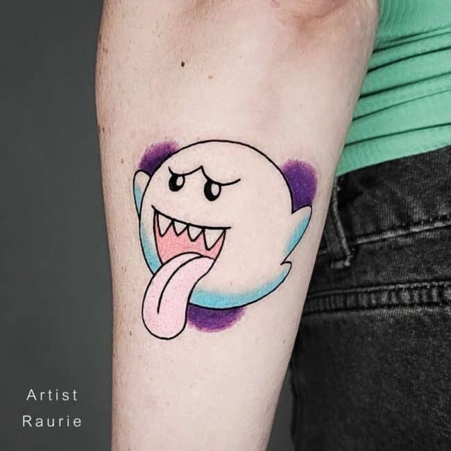 Raurie Tattoo Artist Super Mario Colour Cartoon Arm Hand Tattoo