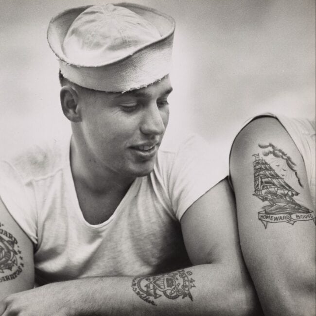 Sailor Tattoos Fully Rigged Ship US Australian Navy