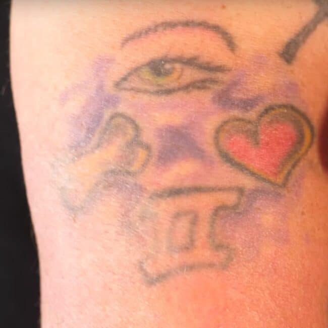 Steve-O Colour Traditional Eye Heart II Bone Traditional Tattoo