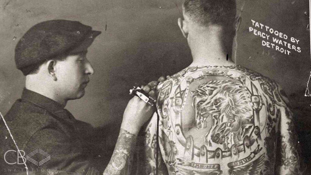 The Legacy of Percy Waters The Bloke Who Revolutionised Tattoo Gear Men Percy Waters Tattooing Back of a Man Old Photo Blog Cover