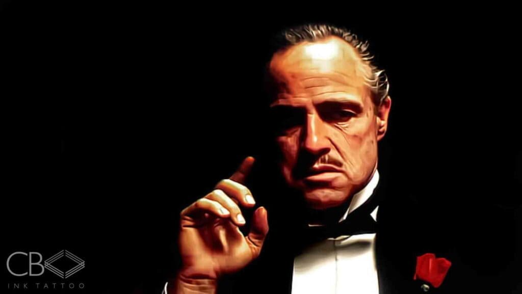 Lights, Camera, Ink Brisbane’s Most Stunning Movie-Inspired Tattoos for 2025 Don Corleone In Suit Looking Serious Blog Cover Image