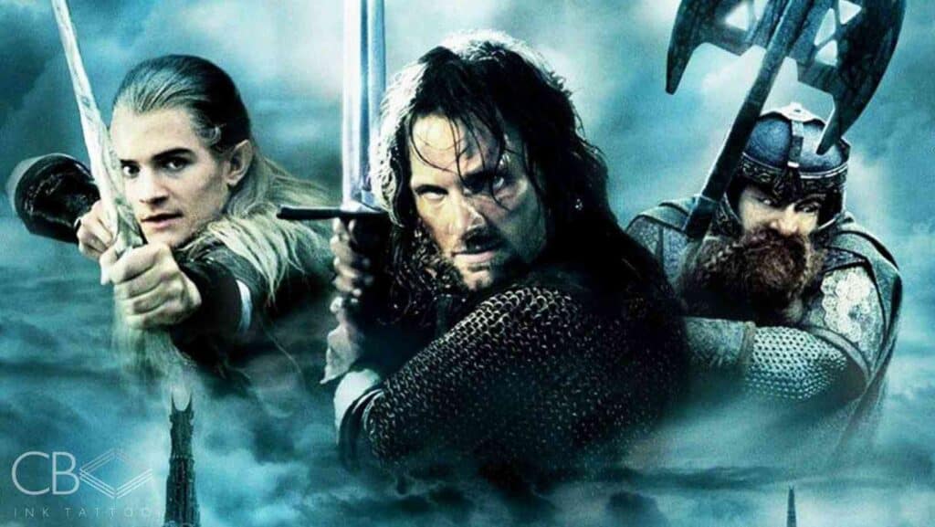 The Epic World of Lord of the Rings Tattoos Aragorn Legolas Gimli Full Armor Weapons Mist Dark Blog Cover Image