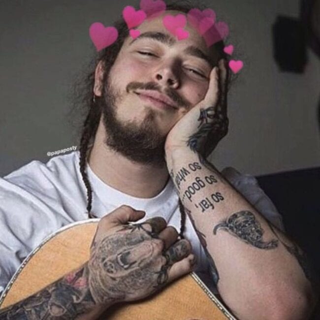 Post Malone Forearm Tattoo So Far So Good Script Lettering