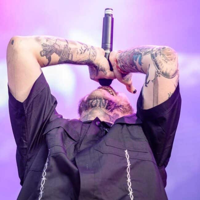 Post Malone Stoney Tattoo Under Chin Neck Tattoo