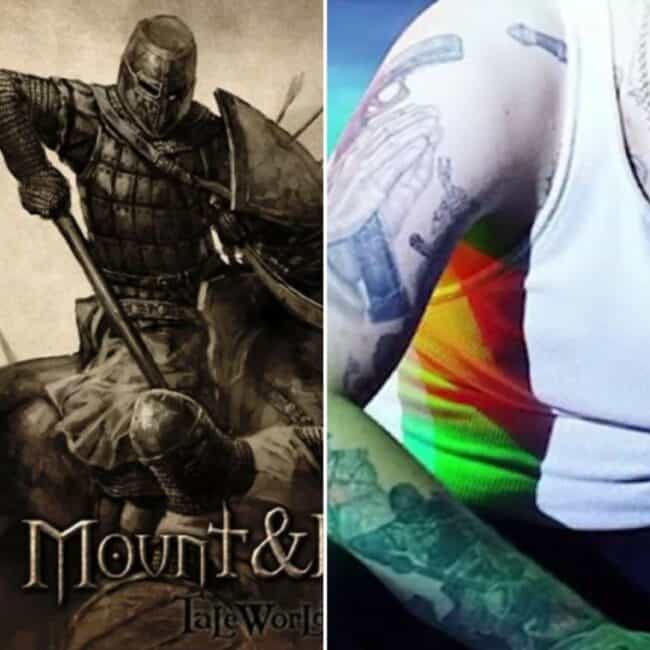 Post Malone Video Game Mount And Blade Tattoo Forearm Tattoo