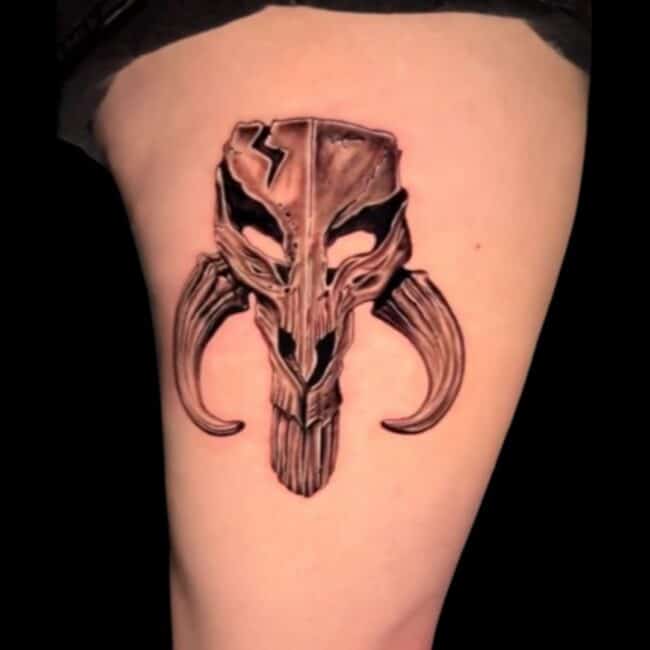 Star Wars Tattoo Mythosaur Skull Leg Tattoo