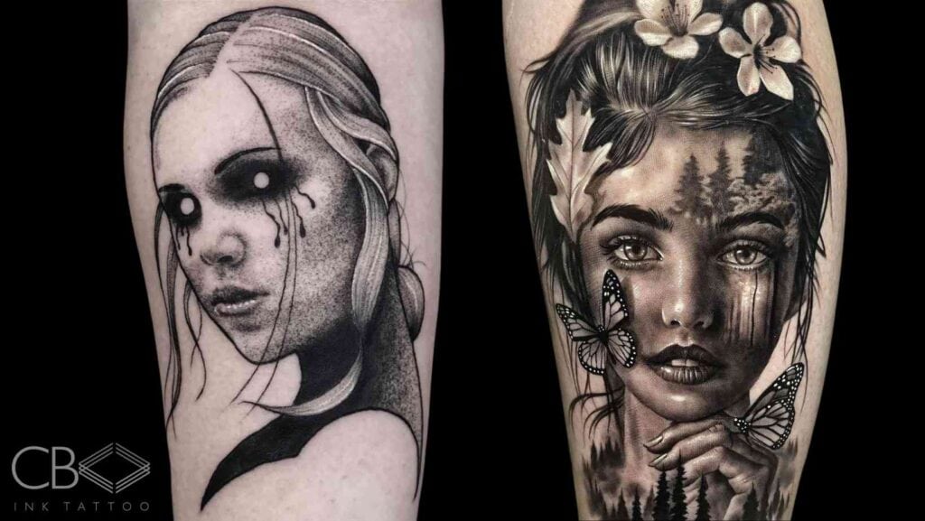 Two Forearm Tattoos of Girl Heads Girl Head Tattoos Bold, Beautiful, and Timeless Ink Blog Image Cover