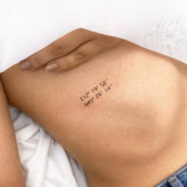 Fine Line Minimalist Script Lettering Numbers Fonts Dots Apostrophe Punctuation Mark Rib Tattoo
