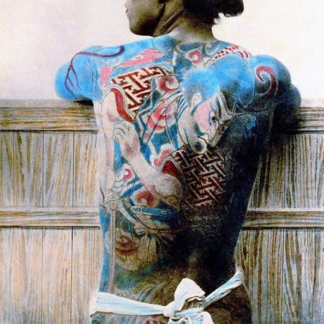 Traditional Japanese Colour Watercolour Realism Geometric Irezumi Samurai Sword Weapon Sharp Eyes Nose Kabuto Helmet Full Back Arm Sleeve Leg Buttocks Tattoo