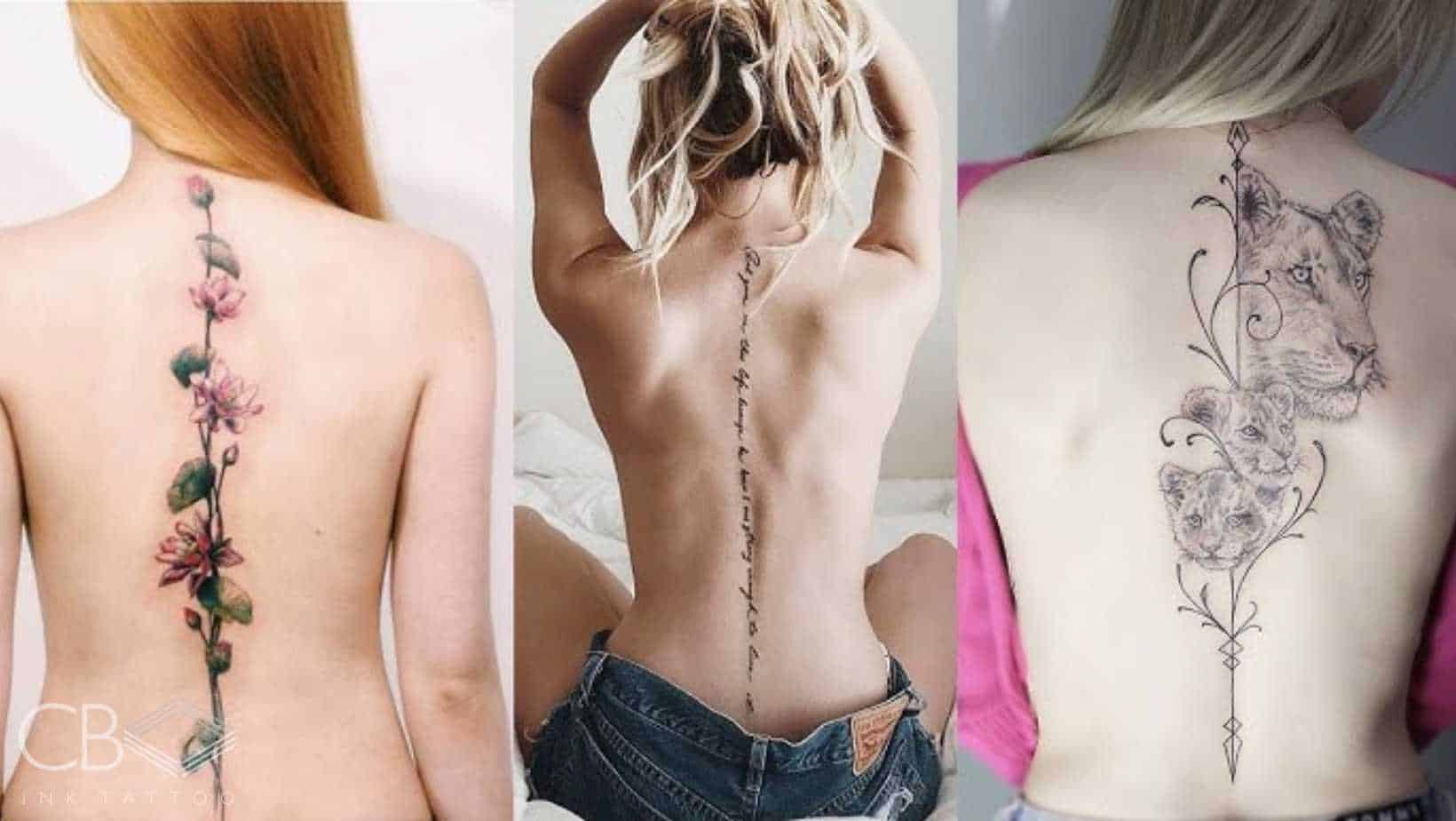 Fine Line Flower Back Tattoo Ideas
