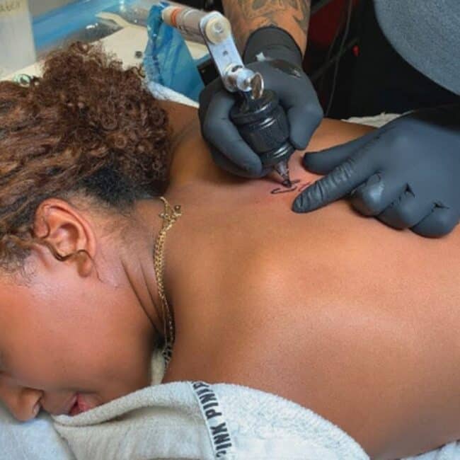 Fine Line Ink Machine Gloves Hand Spine Back Tattoo