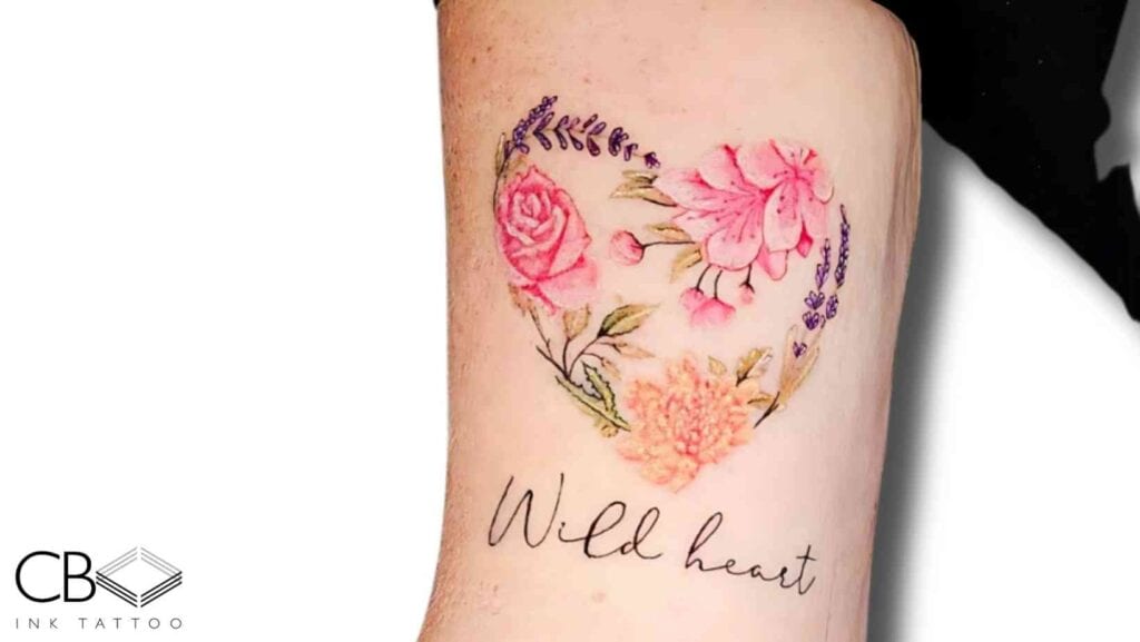 Minimalist Colour Script Lettering Flowers Heart Shape Leaves Stem Cute Small Tattoo Ideas Simple Tattoo Designs Blog Article Image Cover Photo Template