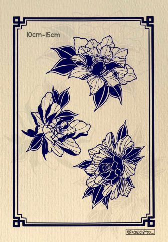 Blackwork Flash Tattoo Design Sheet Kenzie