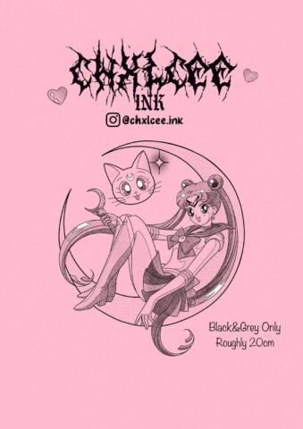 Chelsea Tattoo Artist Sailor Moon Cat Heart Anime Flash
