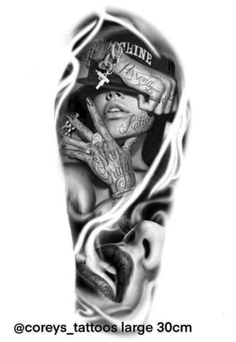 Chicano Flash Tattoo Design Sheet 1