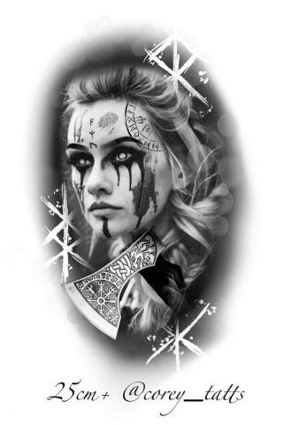 Corey Tattoo Artist Bloody Eye Girl Portrait Horror Flash