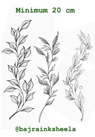 Floral 4 Flash Tattoo Design Sheet Sheela