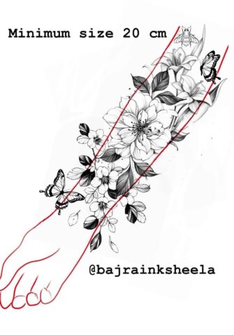 Floral Flash Tattoo Design Sheet Sheela