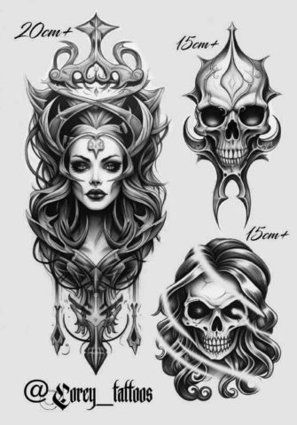 Halloween Horror Flash Tattoo Design Sheet 1