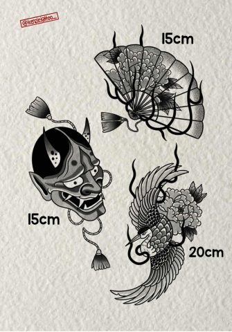 Japanese flash tattoo design sheet kenzie