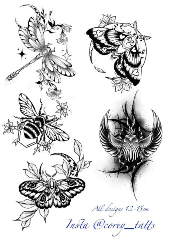 Linework 2 Flash Tattoo Design Sheet Corey
